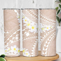 Polynesian Vintage Floral Skinny Tumbler Beige Motifs - Polynesian Pride