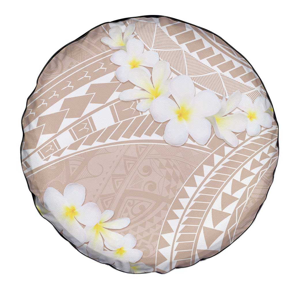 Polynesian Vintage Floral Spare Tire Cover Beige Motifs - Polynesian Pride