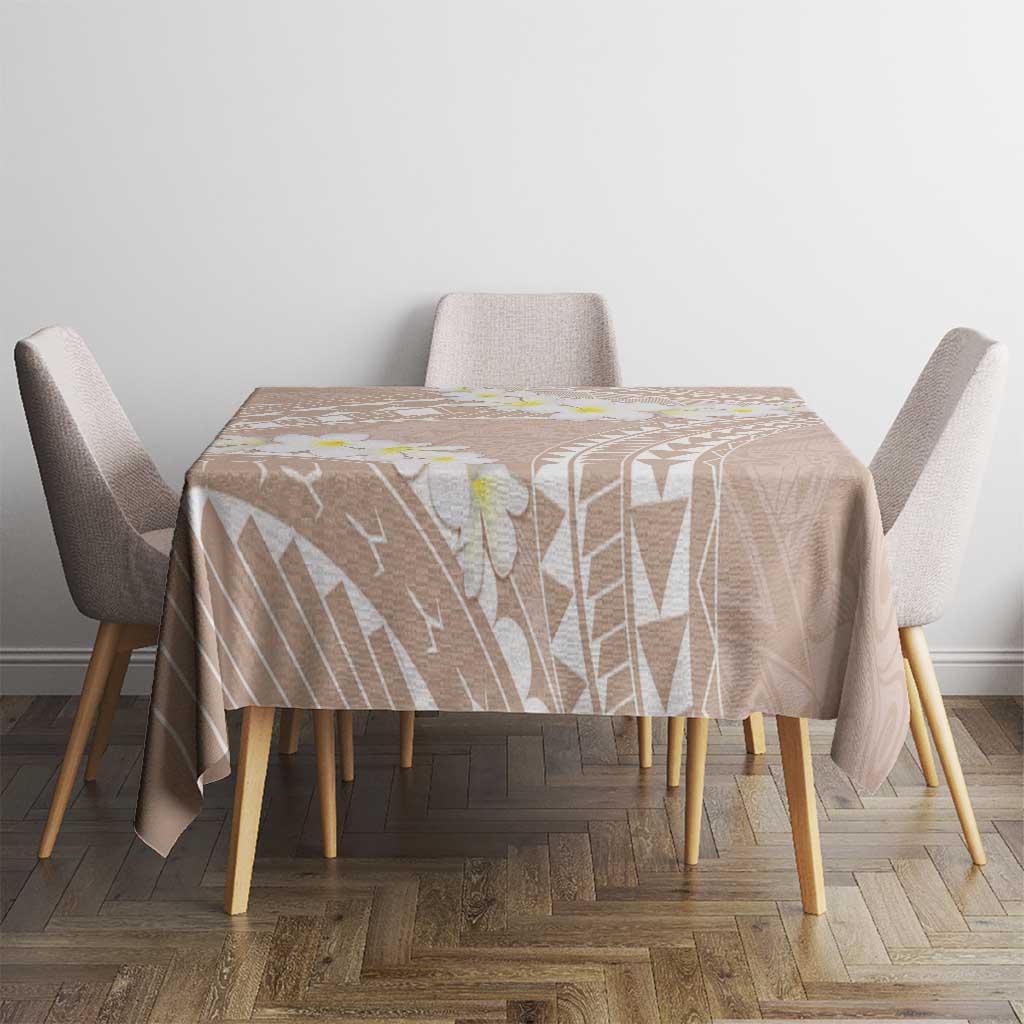 Polynesian Vintage Floral Tablecloth Beige Motifs - Polynesian Pride