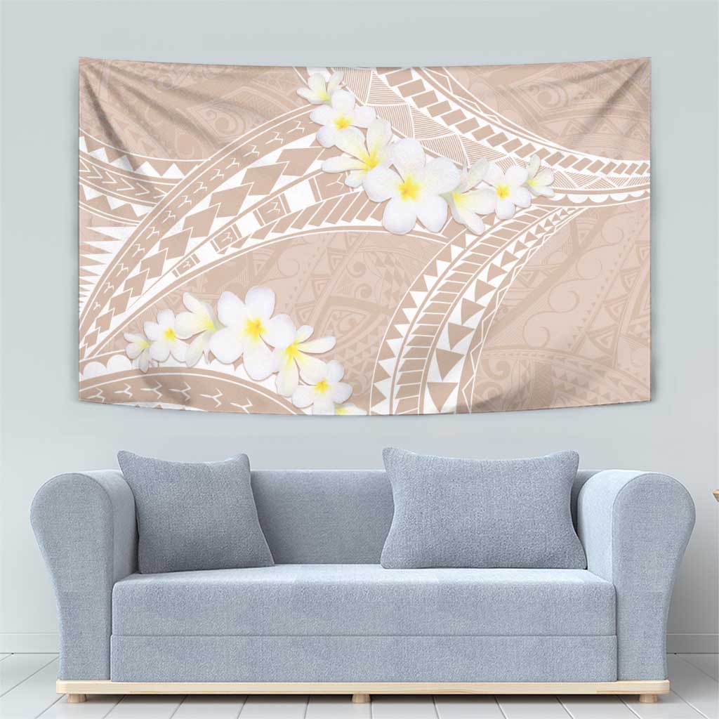 Polynesian Vintage Floral Tapestry Beige Motifs - Polynesian Pride