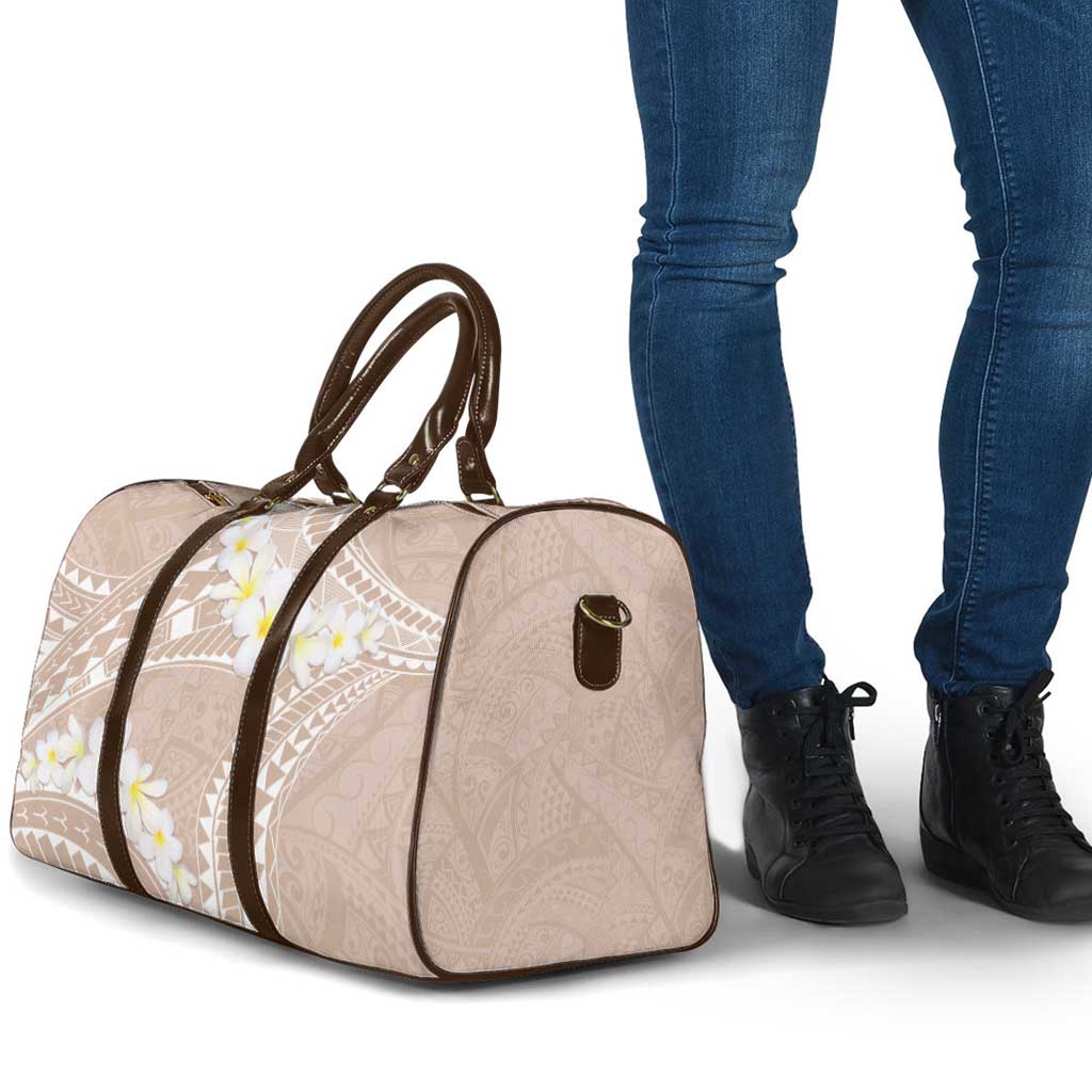 Polynesian Vintage Floral Travel Bag Beige Motifs - Polynesian Pride