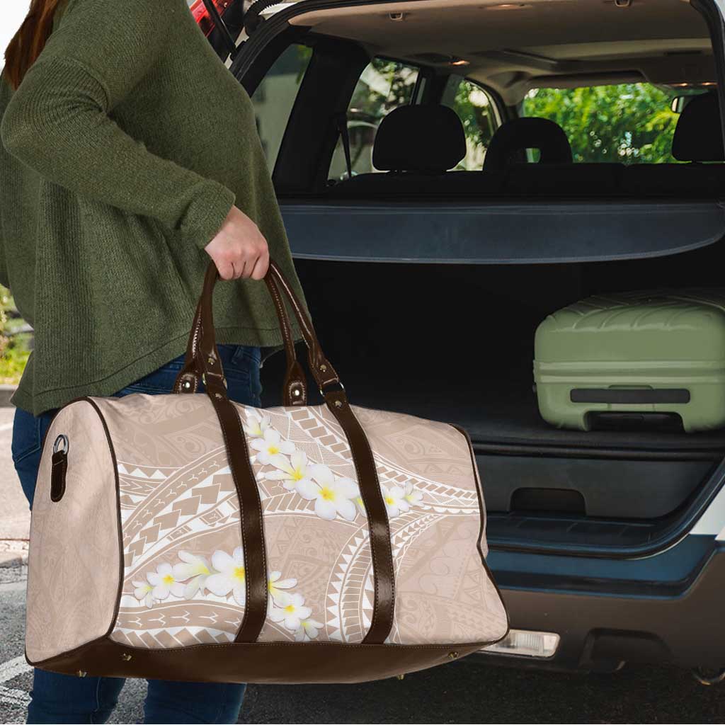 Polynesian Vintage Floral Travel Bag Beige Motifs - Polynesian Pride