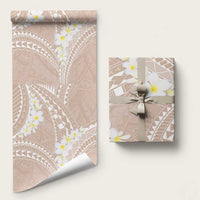 Polynesian Vintage Floral Wrapping Paper Beige Motifs