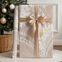 Polynesian Vintage Floral Wrapping Paper Beige Motifs