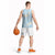 Polynesian Vintage Floral Basketball Jersey Azure Motifs - Polynesian Pride