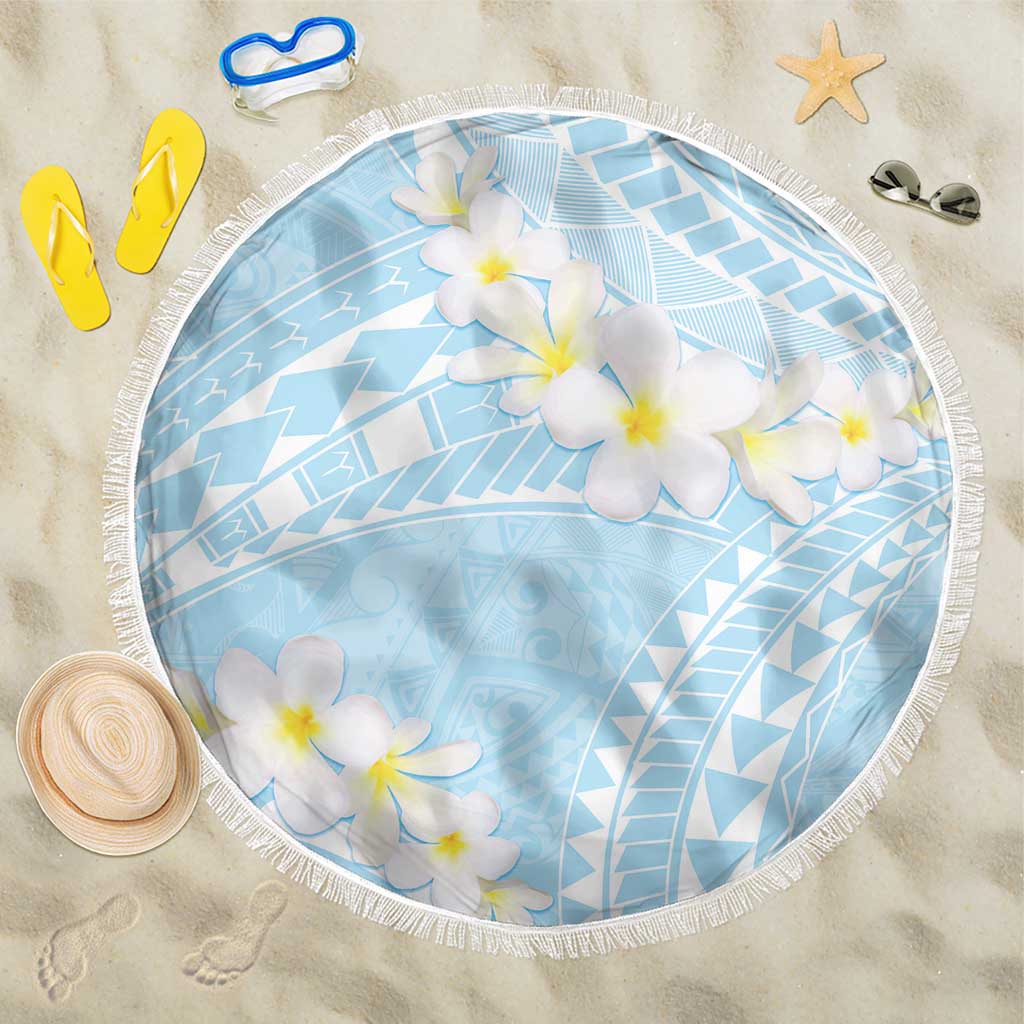 Polynesian Vintage Floral Beach Blanket Azure Motifs - Polynesian Pride