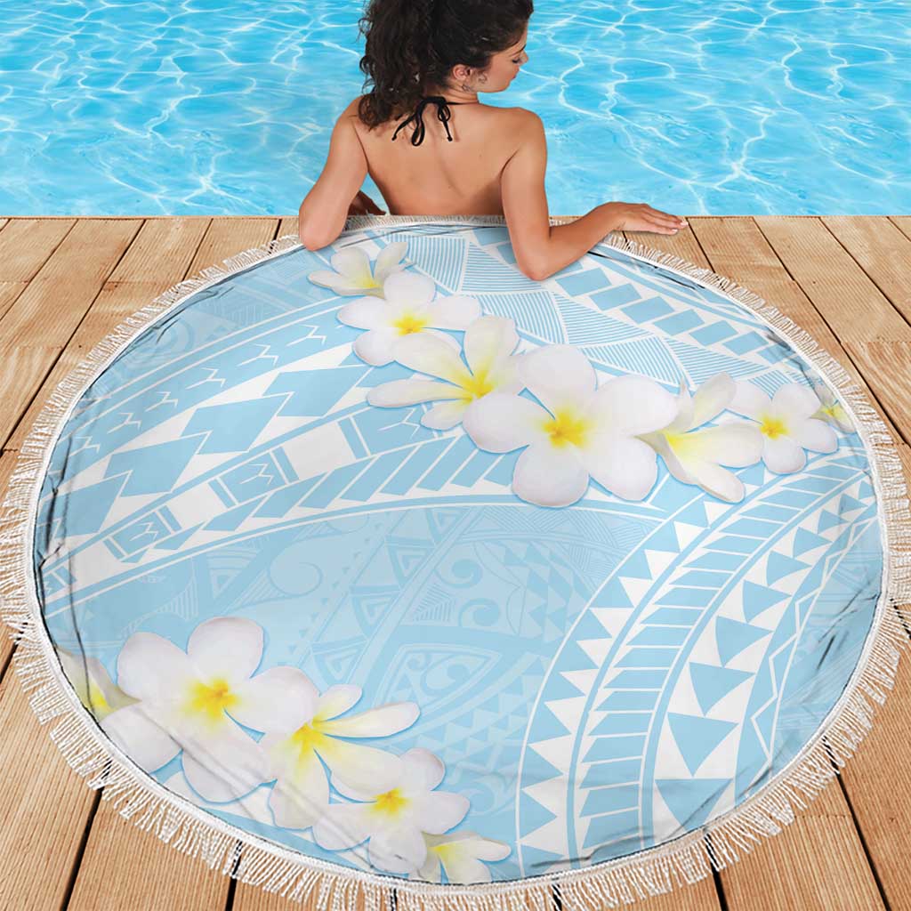 Polynesian Vintage Floral Beach Blanket Azure Motifs - Polynesian Pride