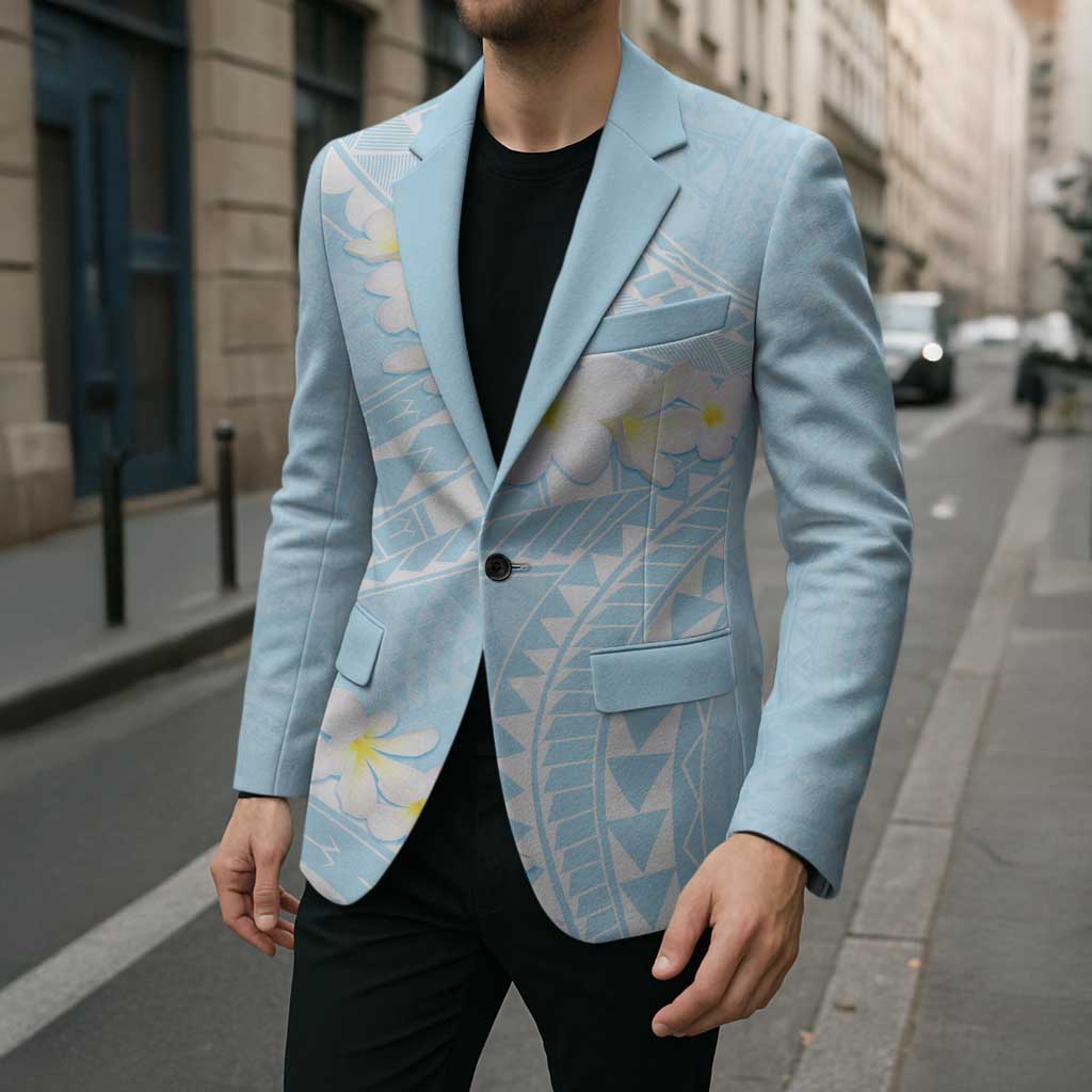 Polynesian Vintage Floral Blazer Azure Motifs - Polynesian Pride