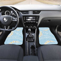 Polynesian Vintage Floral Car Mats Azure Motifs LT7 Set 2pcs - Front Azure - Polynesian Pride