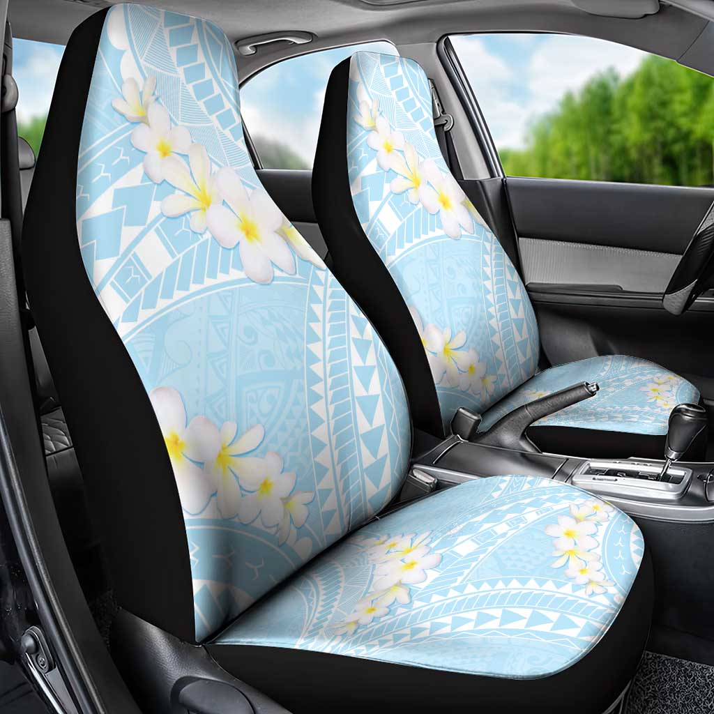 Polynesian Vintage Floral Car Seat Cover Azure Motifs - Polynesian Pride