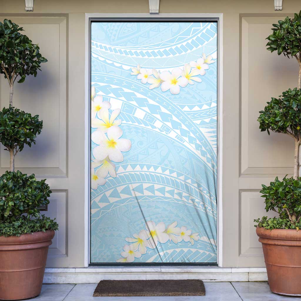 Polynesian Vintage Floral Door Cover Azure Motifs - Polynesian Pride
