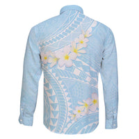 Polynesian Vintage Floral Family Matching Long Sleeve Bodycon Dress and Hawaiian Shirt Azure Motifs LT7 - Polynesian Pride