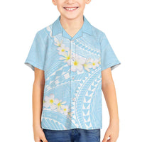 Polynesian Vintage Floral Family Matching Long Sleeve Bodycon Dress and Hawaiian Shirt Azure Motifs LT7 Son's Shirt Azure - Polynesian Pride