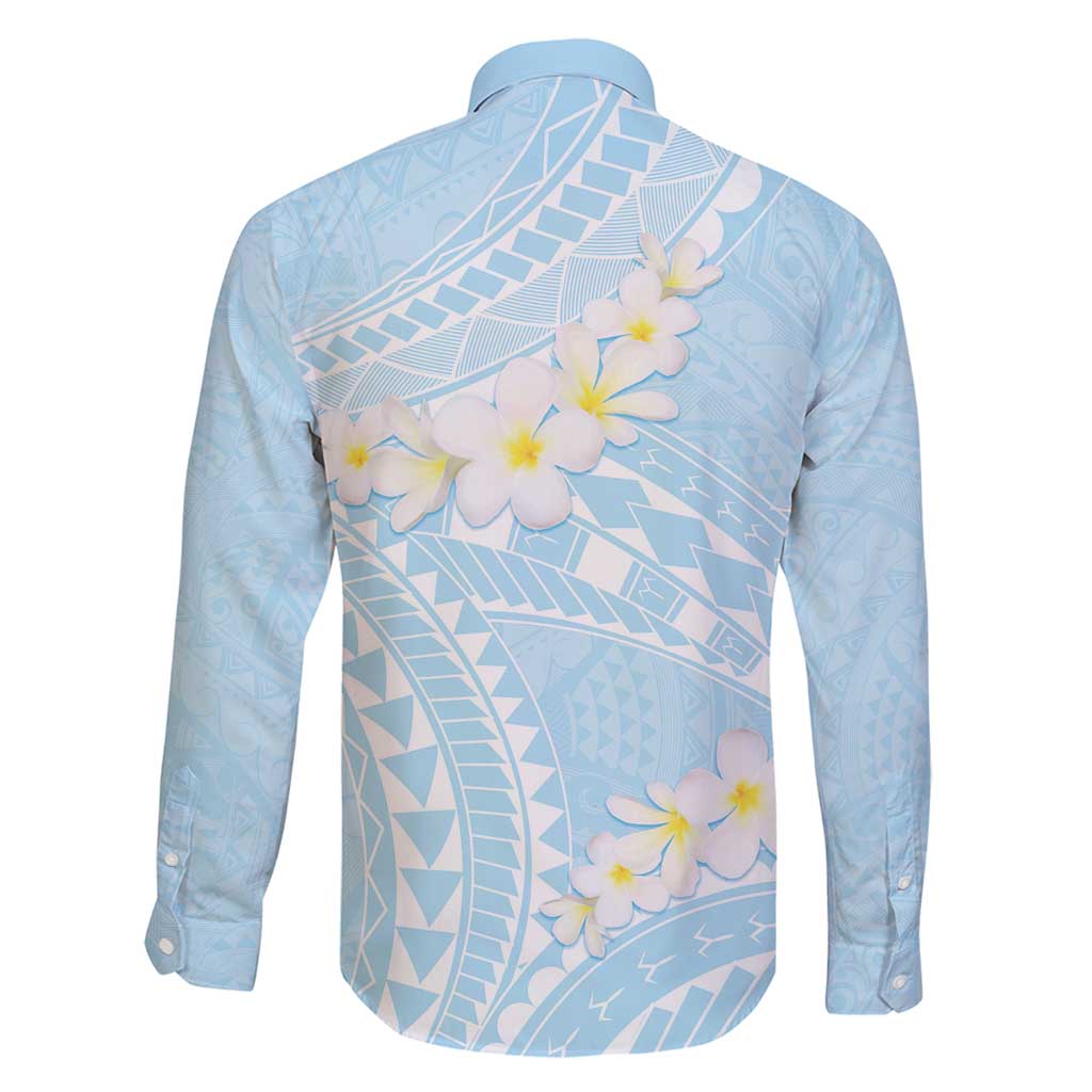 Polynesian Vintage Floral Family Matching Puletasi and Hawaiian Shirt Azure Motifs - Polynesian Pride