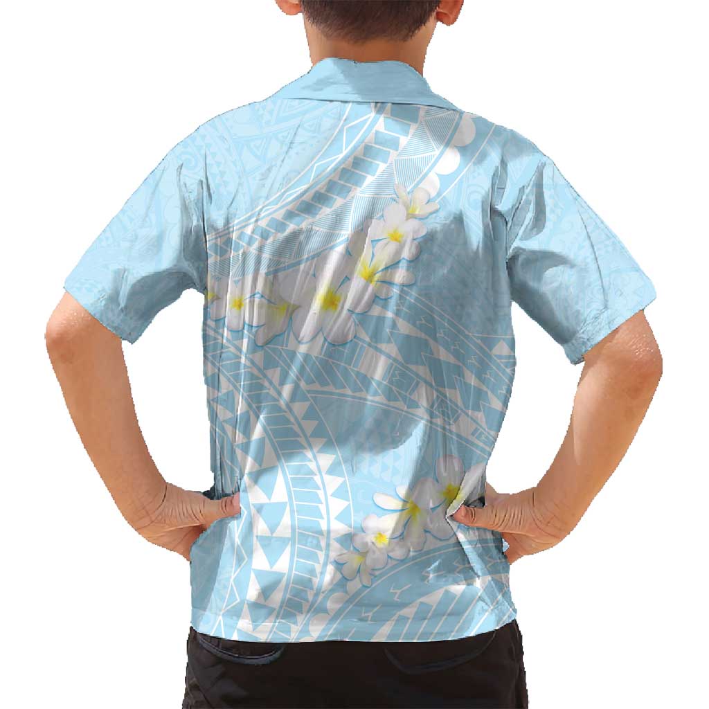 Polynesian Vintage Floral Family Matching Summer Maxi Dress and Hawaiian Shirt Azure Motifs - Polynesian Pride