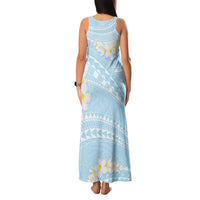 Polynesian Vintage Floral Family Matching Tank Maxi Dress and Hawaiian Shirt Azure Motifs LT7 - Polynesian Pride
