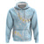 Polynesian Vintage Floral Hoodie Azure Motifs - Polynesian Pride
