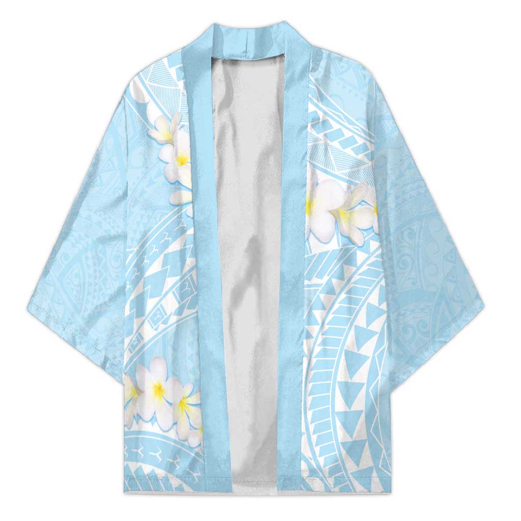 Polynesian Vintage Floral Kimono Azure Motifs - Polynesian Pride