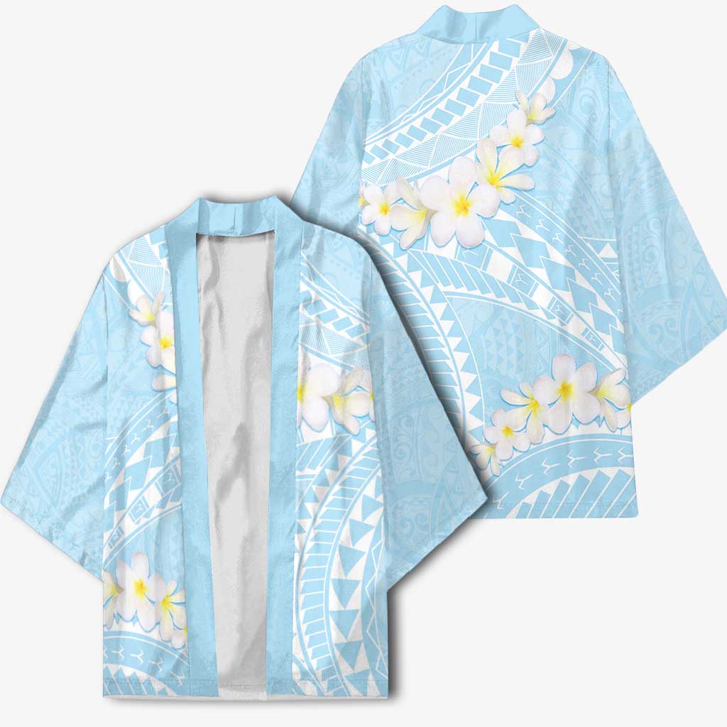 Polynesian Vintage Floral Kimono Azure Motifs - Polynesian Pride