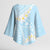 Polynesian Vintage Floral Kimono Sleeve Blouse Azure Motifs - Polynesian Pride
