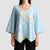 Polynesian Vintage Floral Kimono Sleeve Blouse Azure Motifs - Polynesian Pride