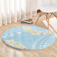 Polynesian Vintage Floral Round Carpet Azure Motifs - Polynesian Pride