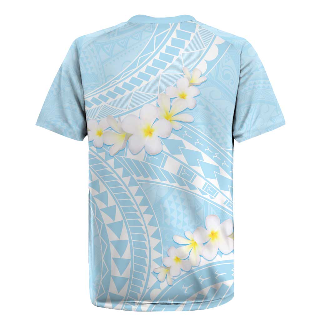Polynesian Vintage Floral Rugby Jersey Azure Motifs - Polynesian Pride