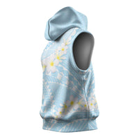 Polynesian Vintage Floral Sleeveless Hoodie Azure Motifs LT7 - Polynesian Pride