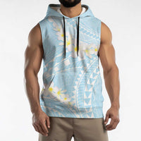 Polynesian Vintage Floral Sleeveless Hoodie Azure Motifs LT7 - Polynesian Pride