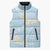 Polynesian Vintage Floral Sleeveless Puffer Jacket Azure Motifs - Polynesian Pride