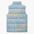 Polynesian Vintage Floral Sleeveless Puffer Jacket Azure Motifs - Polynesian Pride