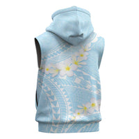 Polynesian Vintage Floral Sleeveless Zip Hoodie Azure Motifs - Polynesian Pride