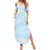 Polynesian Vintage Floral Summer Maxi Dress Azure Motifs - Polynesian Pride