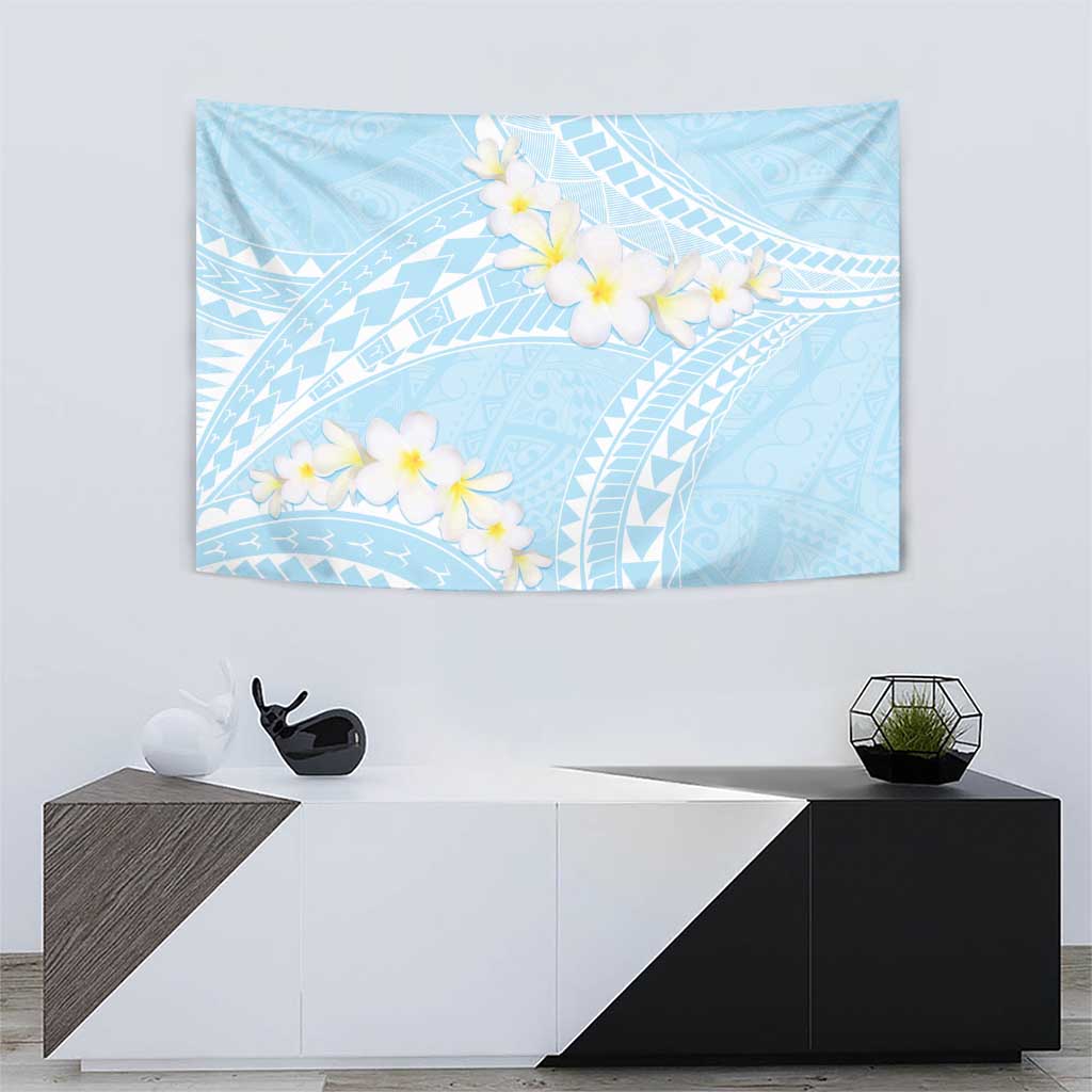 Polynesian Vintage Floral Tapestry Azure Motifs - Polynesian Pride