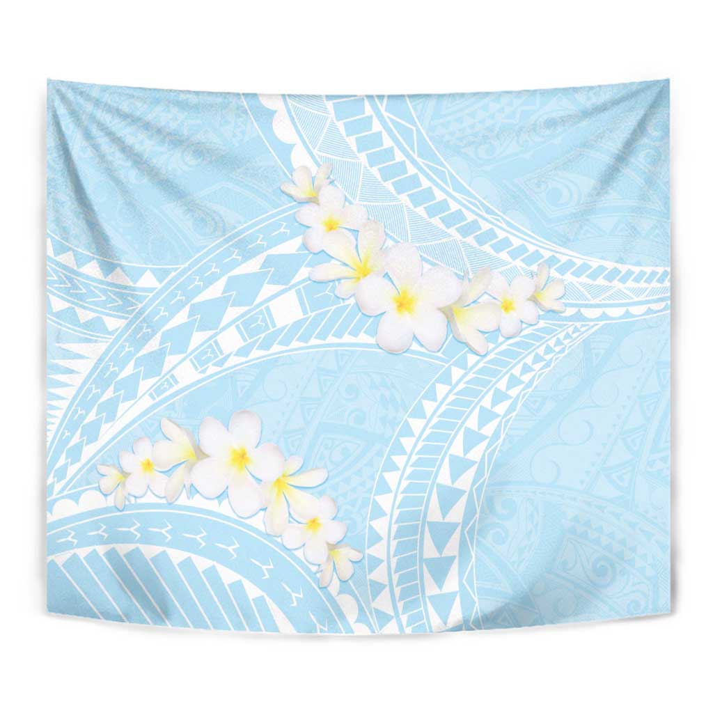 Polynesian Vintage Floral Tapestry Azure Motifs - Polynesian Pride