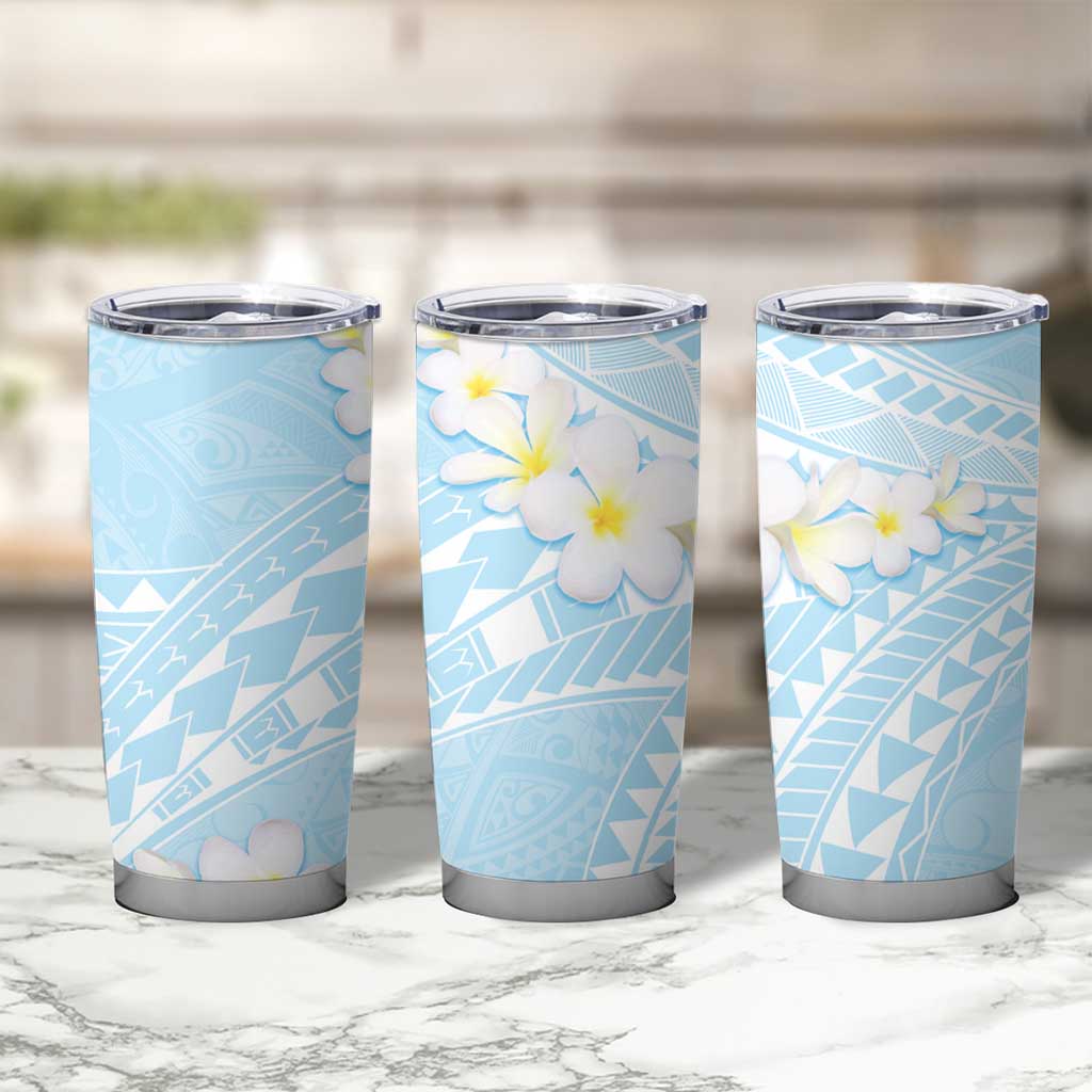 Polynesian Vintage Floral Tumbler Cup Azure Motifs - Polynesian Pride