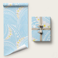 Polynesian Vintage Floral Wrapping Paper Azure Motifs