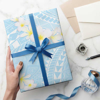 Polynesian Vintage Floral Wrapping Paper Azure Motifs
