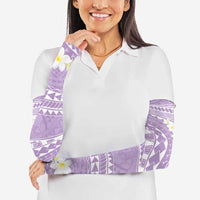 Polynesian Vintage Floral Arm Sleeves Lavender Motifs - Polynesian Pride