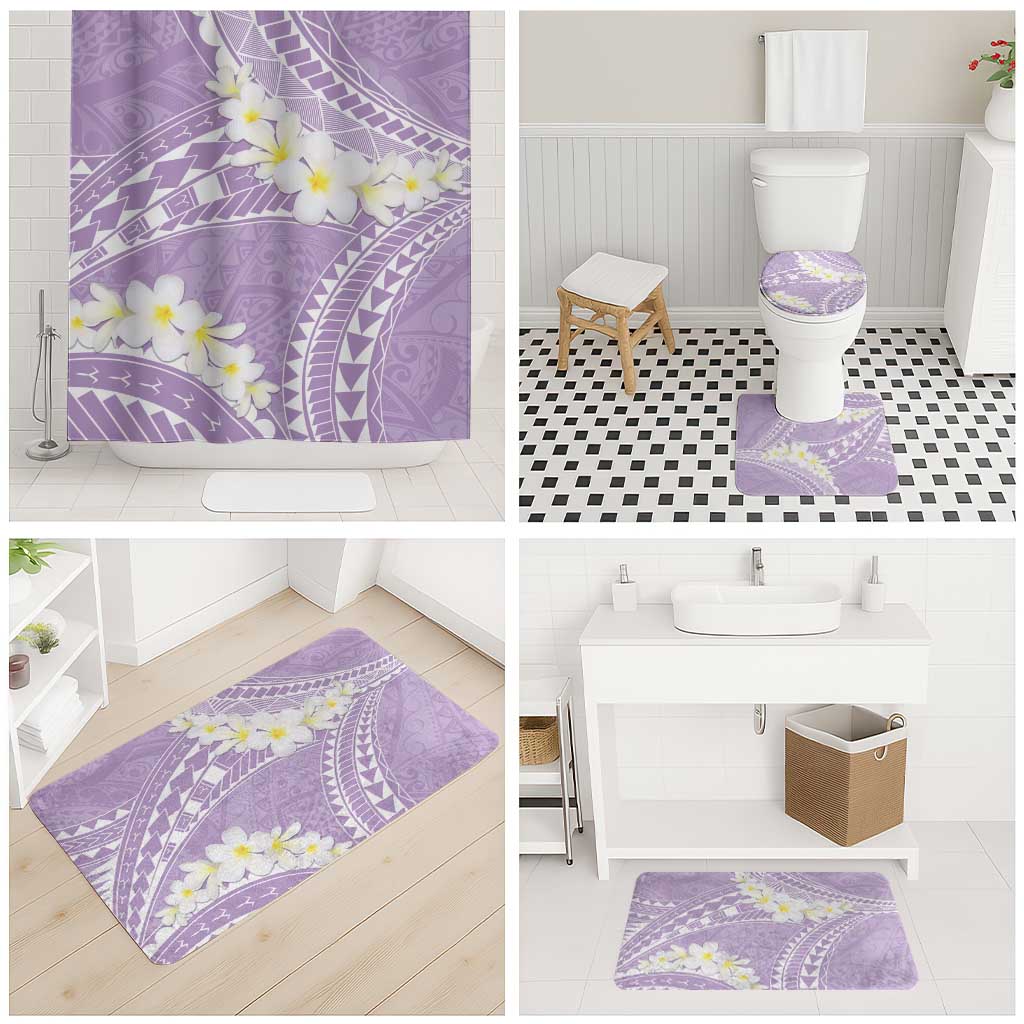 Polynesian Vintage Floral Bathroom Set Lavender Motifs - Polynesian Pride