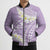 Polynesian Vintage Floral Bomber Puffer Jacket Lavender Motifs - Polynesian Pride