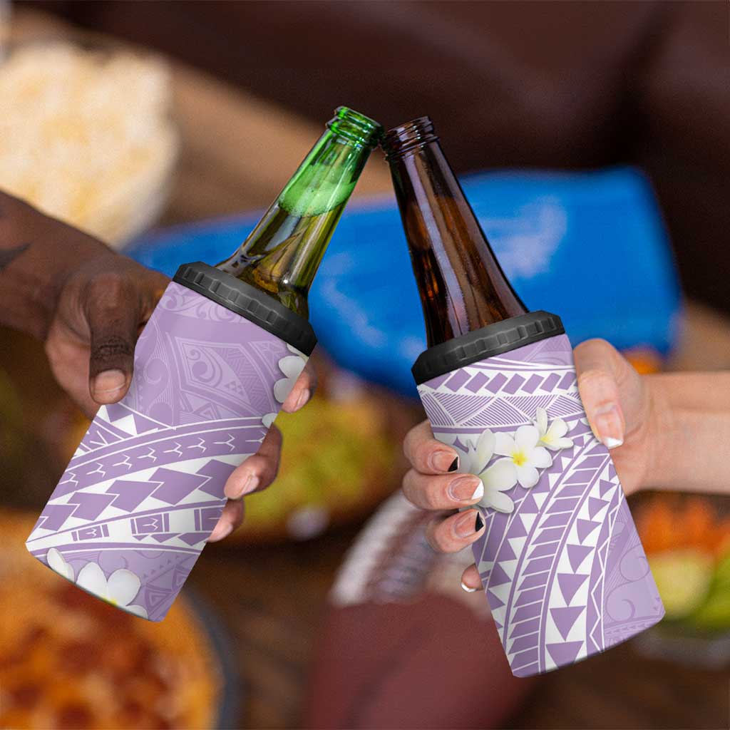 Polynesian Vintage Floral 4 in 1 Can Cooler Tumbler Lavender Motifs - Polynesian Pride