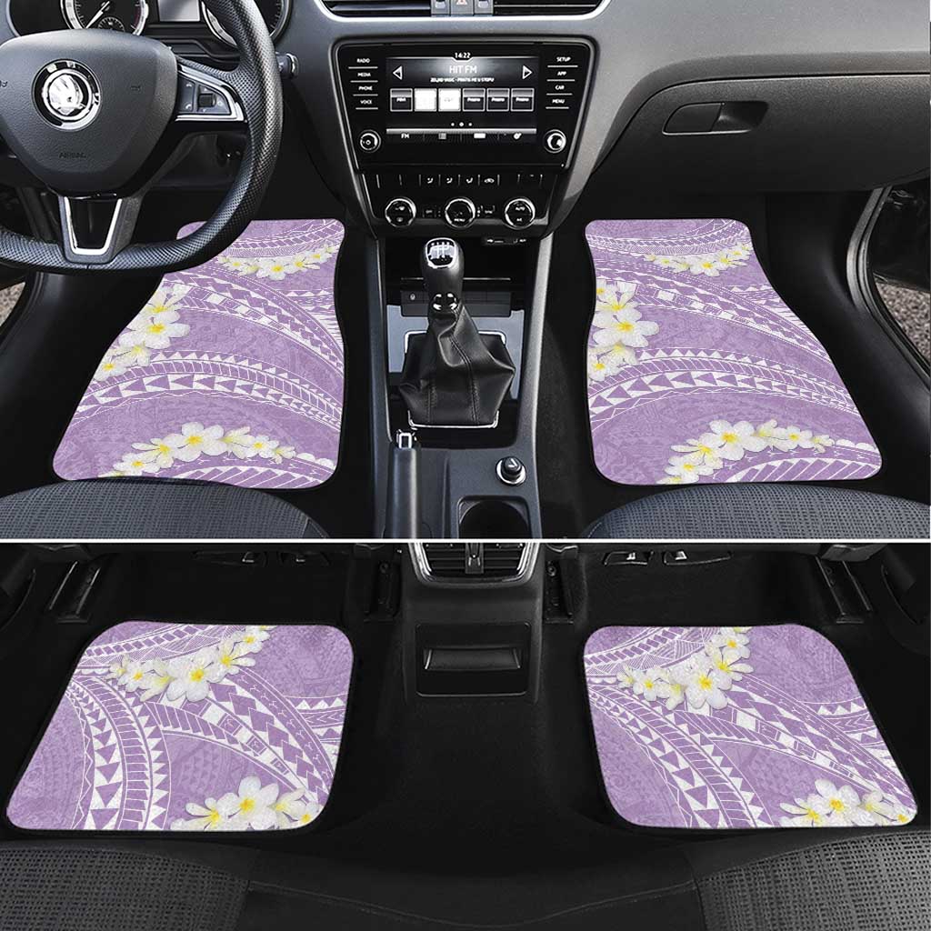Polynesian Vintage Floral Car Mats Lavender Motifs LT7 Set 4pcs Lavender - Polynesian Pride