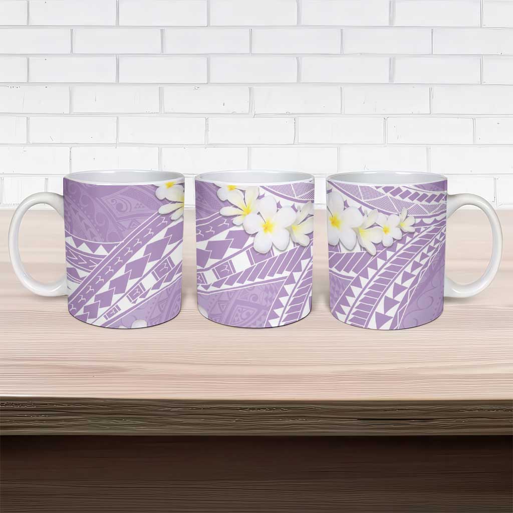 Polynesian Vintage Floral Ceramic Mug Lavender Motifs - Polynesian Pride