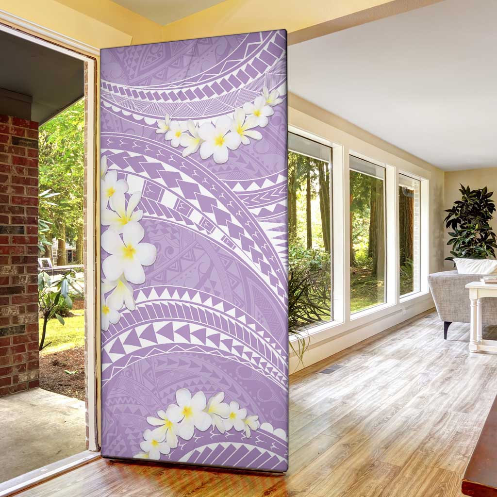 Polynesian Vintage Floral Door Cover Lavender Motifs - Polynesian Pride