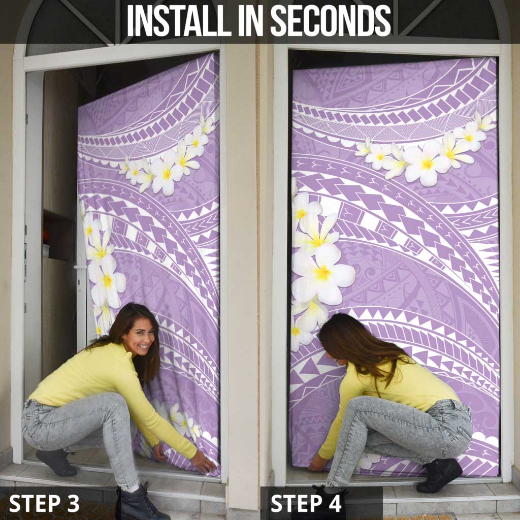 Polynesian Vintage Floral Door Cover Lavender Motifs - Polynesian Pride