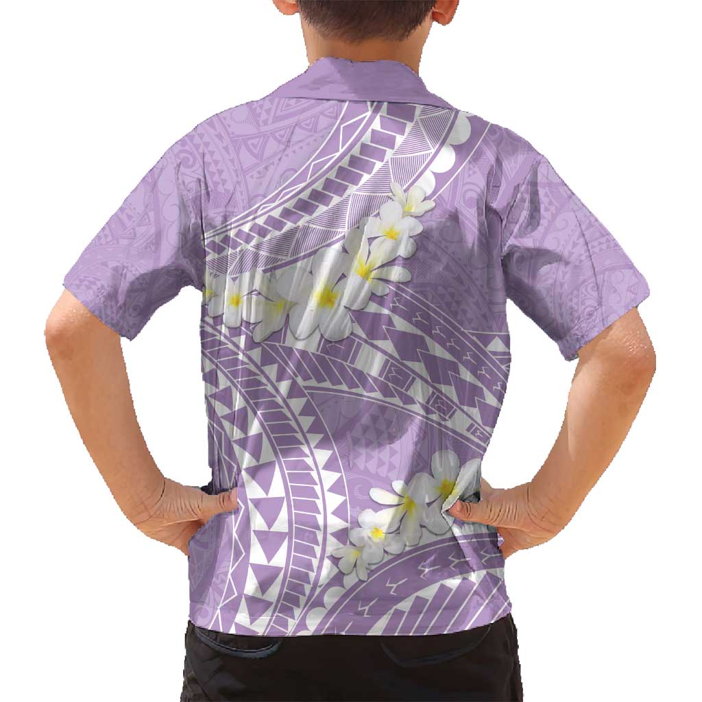 Polynesian Vintage Floral Family Matching Puletasi and Hawaiian Shirt Lavender Motifs - Polynesian Pride