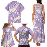 Polynesian Vintage Floral Family Matching Tank Maxi Dress and Hawaiian Shirt Lavender Motifs LT7 - Polynesian Pride