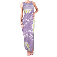 Polynesian Vintage Floral Family Matching Tank Maxi Dress and Hawaiian Shirt Lavender Motifs LT7 Mom's Dress Lavender - Polynesian Pride