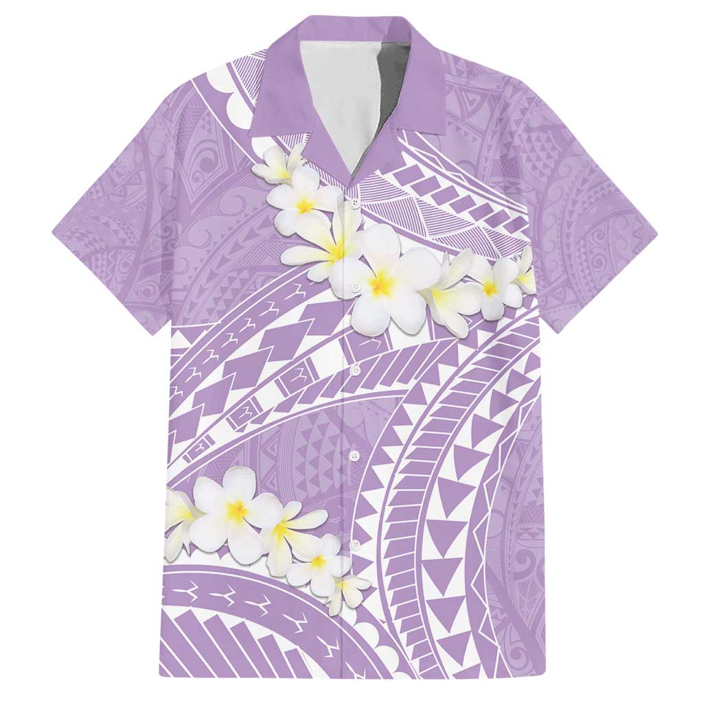 Polynesian Vintage Floral Hawaiian Shirt Lavender Motifs - Polynesian Pride